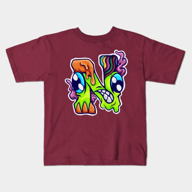 Alfabet Monster N Kids T-Shirt by Koyung500